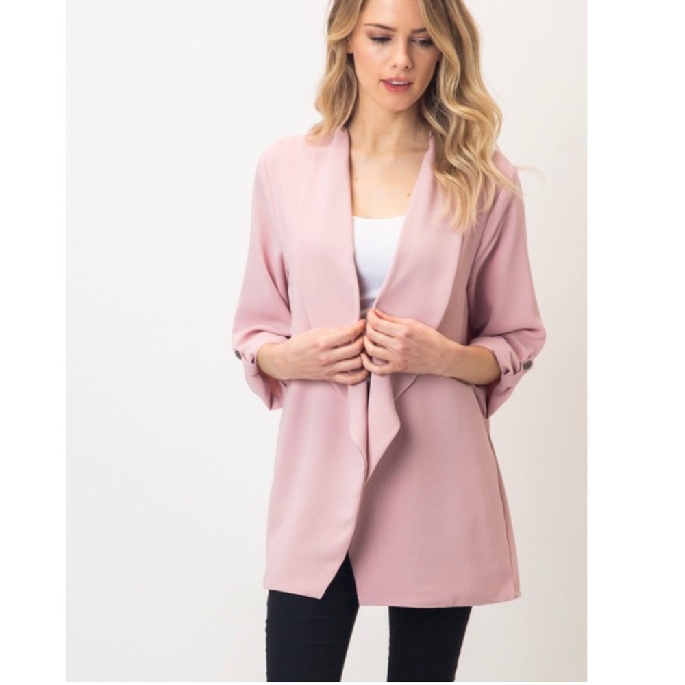 Women's Pink Open Front Jacket